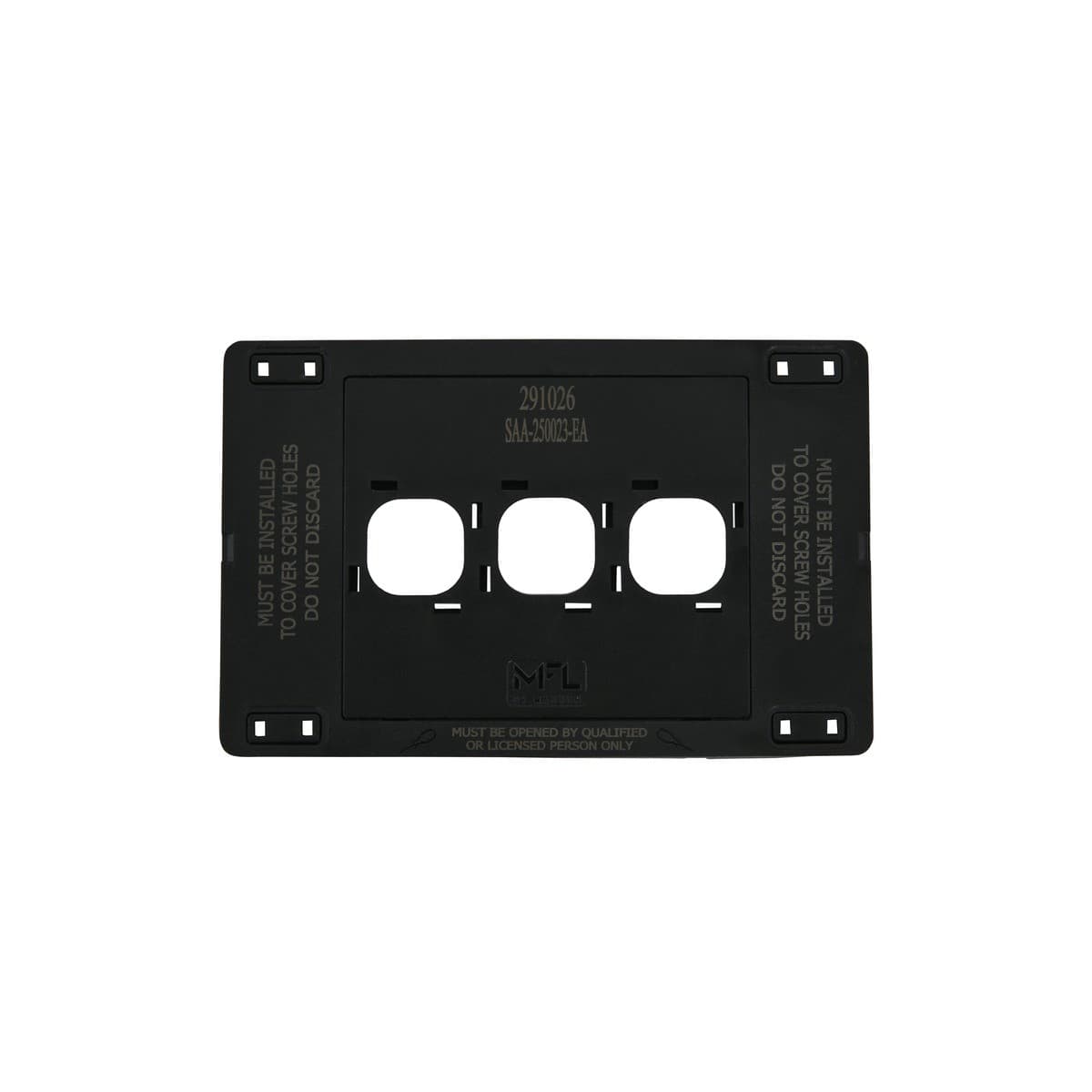 MFL Forge Modern 3 Gang Grid Plate Only in Black-img-5