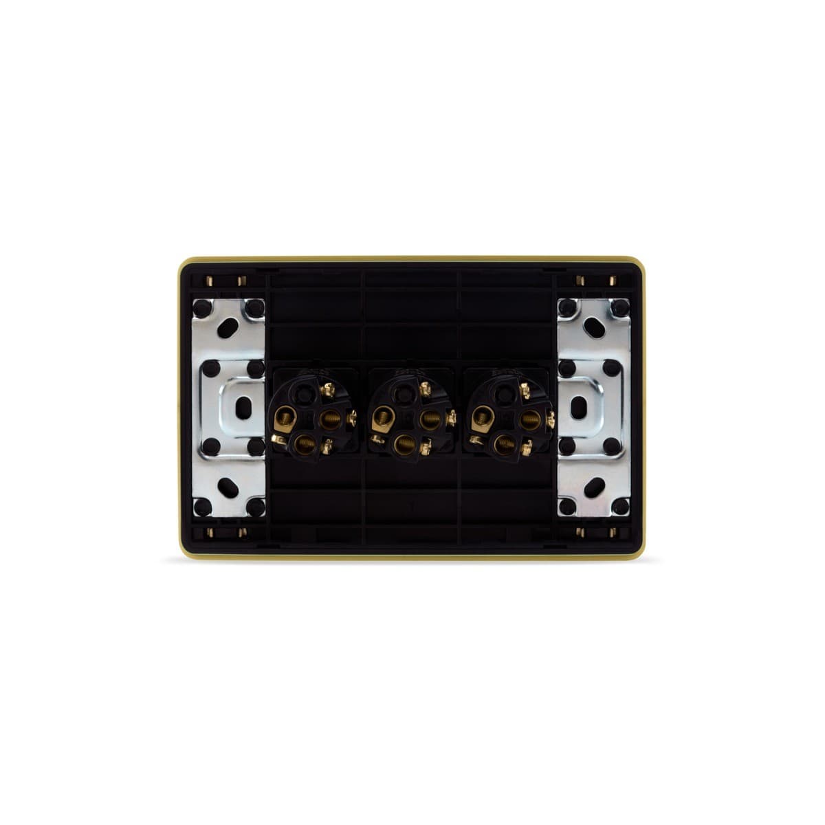 MFL Forge Modern 3 Gang Grid Plate Only in Brass-img-3
