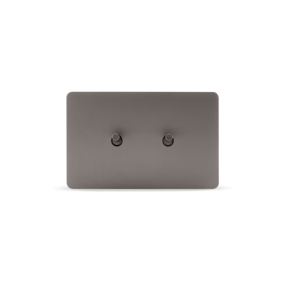 MFL Forge Modern 2 Gang Grid Plate Only in Aged Nickel-img-1