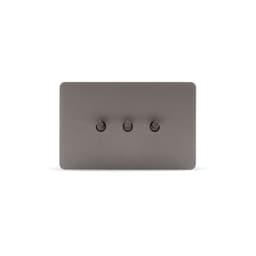 MFL Forge Modern 3 Gang Grid Plate Only in Aged Nickel