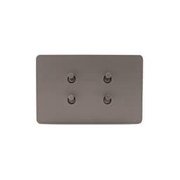 MFL Forge Modern 4 Gang Grid Plate Only in Aged Nickel