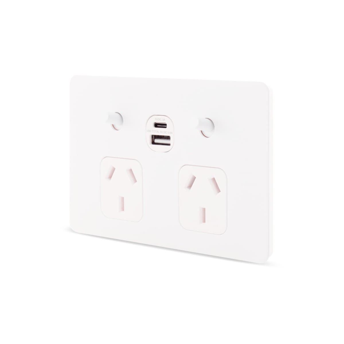 MFL Forge Modern Twin GPO with Extra Switch in White-img-2