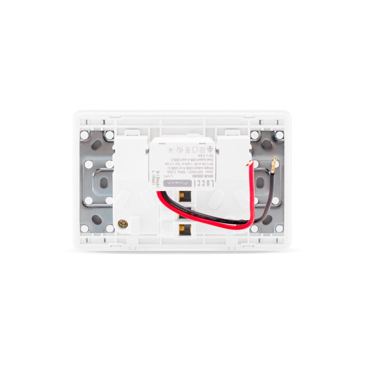 MFL Forge Modern Twin GPO with Extra Switch in White