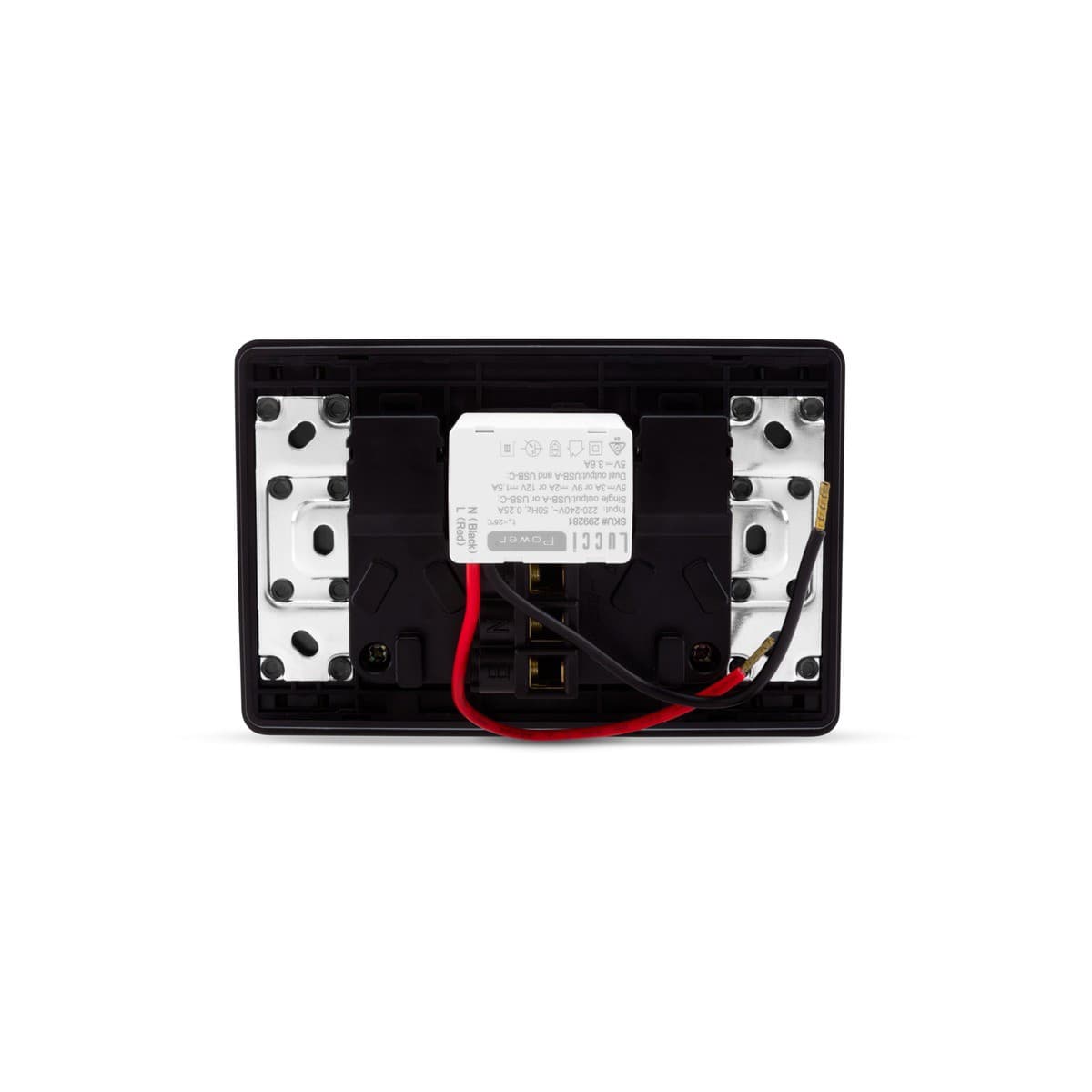 MFL Forge Modern Twin GPO with Extra Switch in Black