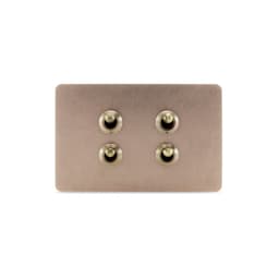 MFL Forge Heritage 4 Gang Grid Plate Only in Antique Brass