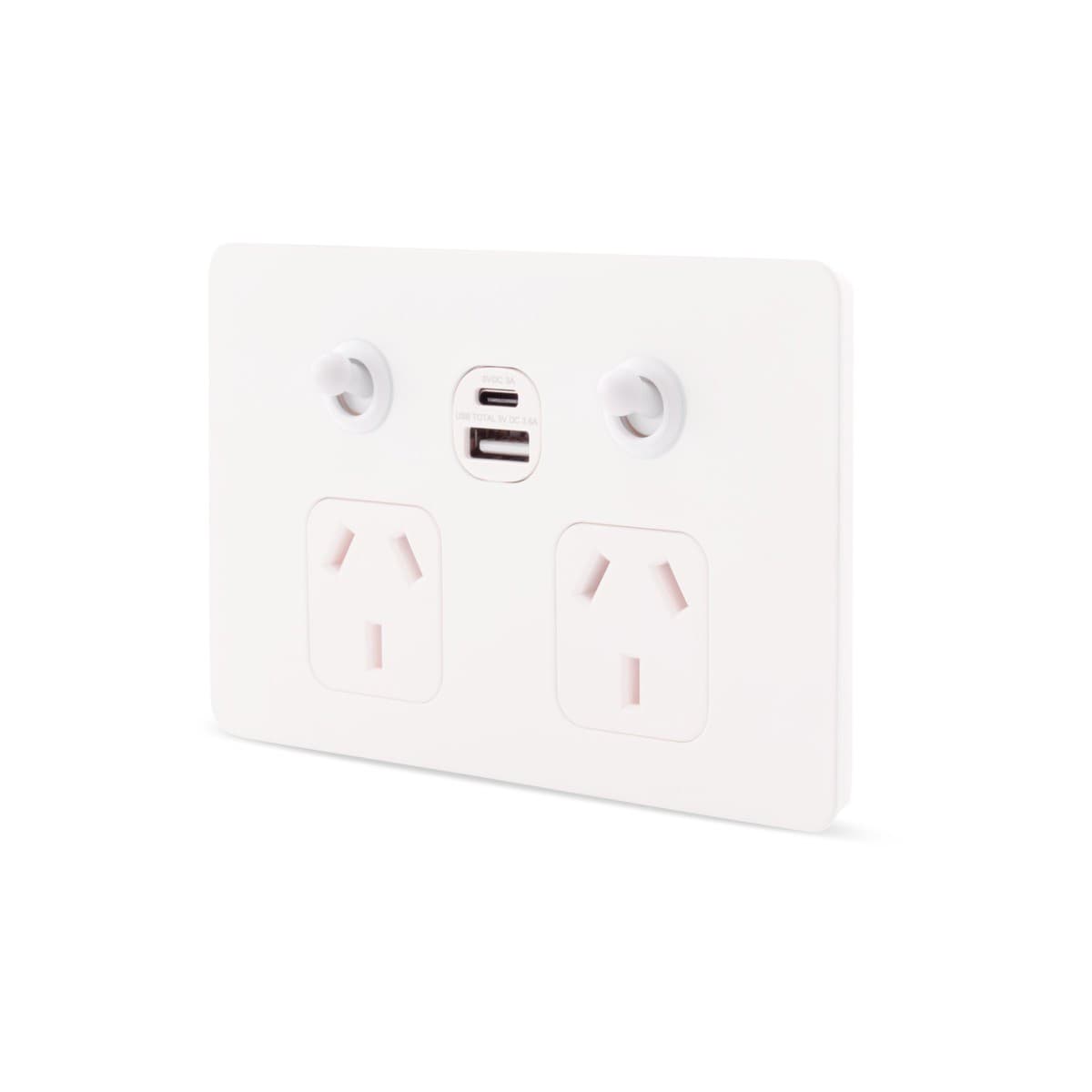 MFL Forge Heritage Twin GPO with Extra Switch in White-img-2