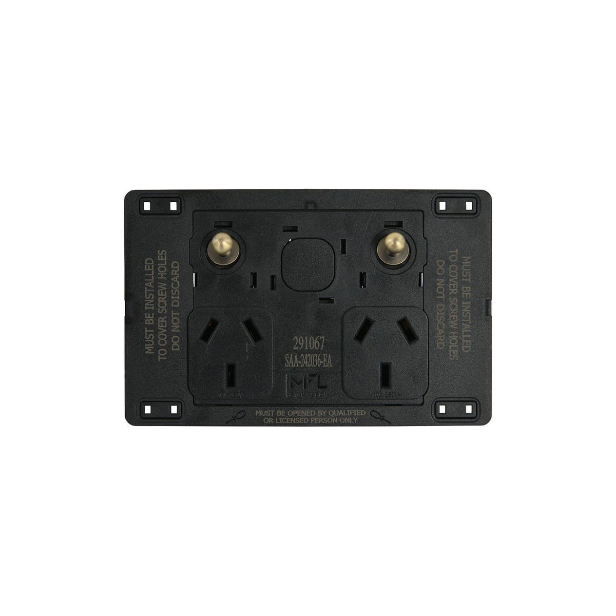 MFL Forge Heritage Twin GPO with Extra Switch in Antique Brass-img-4