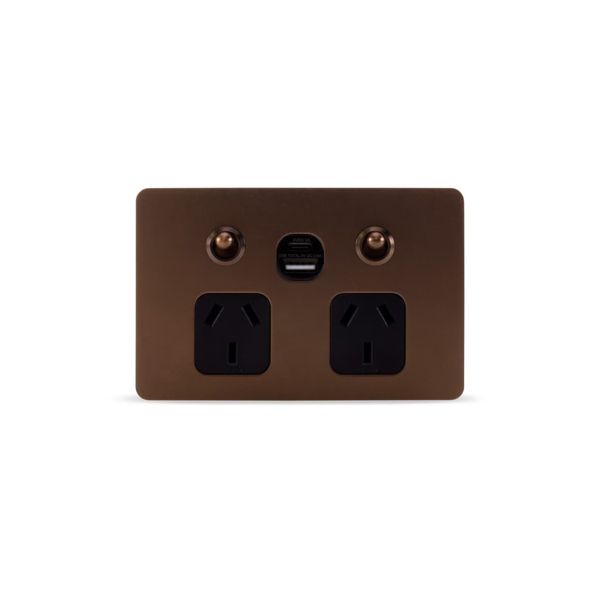MFL Forge Heritage Twin GPO with Extra Switch in Bronze-img-1