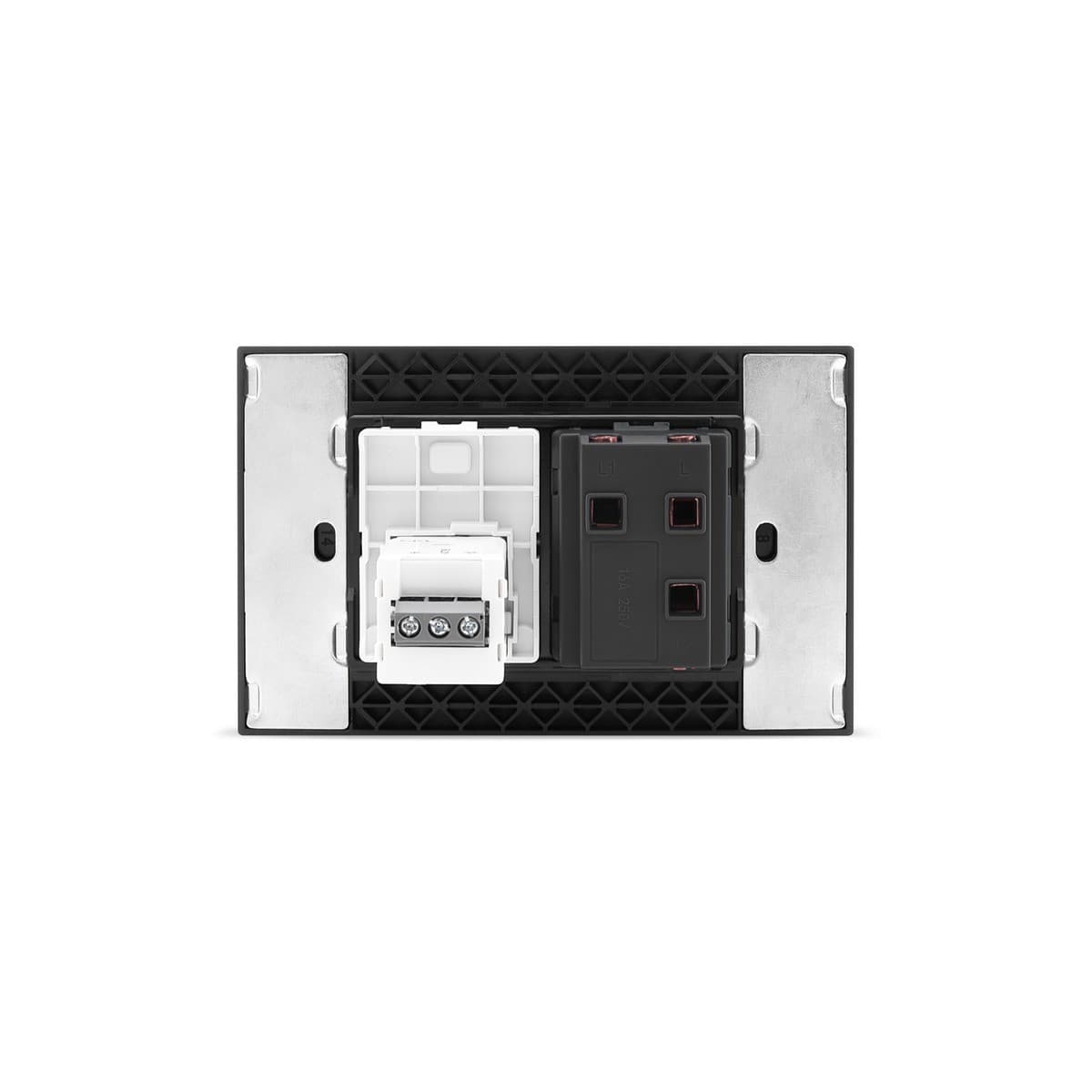 MFL Axis 2 Gang with 1x Switch and 1x Electrical Push Dimmer in Black-img-4