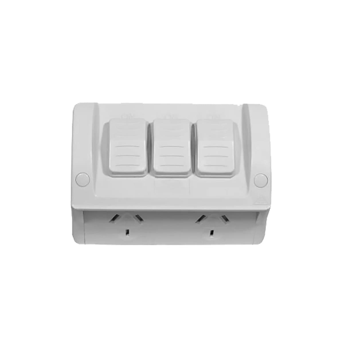 Lucci Power Twin IP54 GPO with Extra Switch in White-img-1