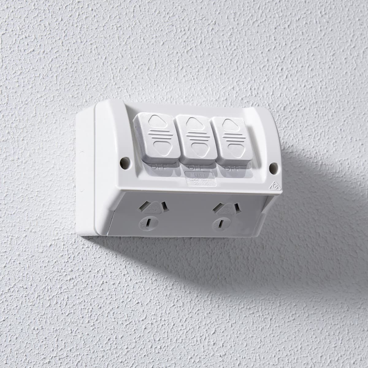 Lucci Power Twin IP54 GPO with Extra Switch in White-img-2