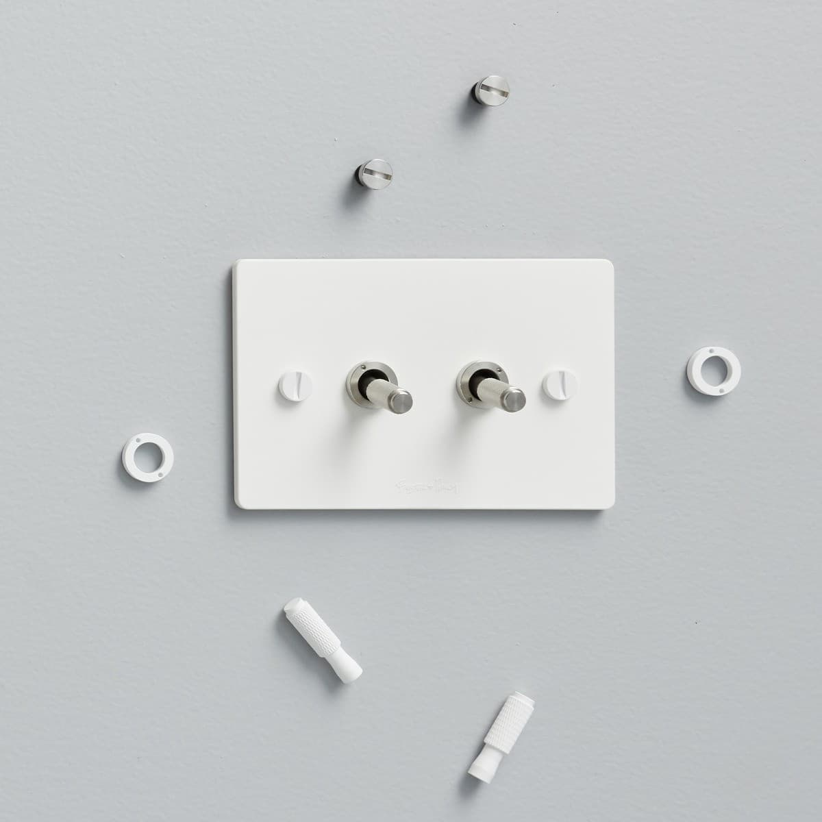 Buster + Punch V2 2 Gang Switch in White-img-4