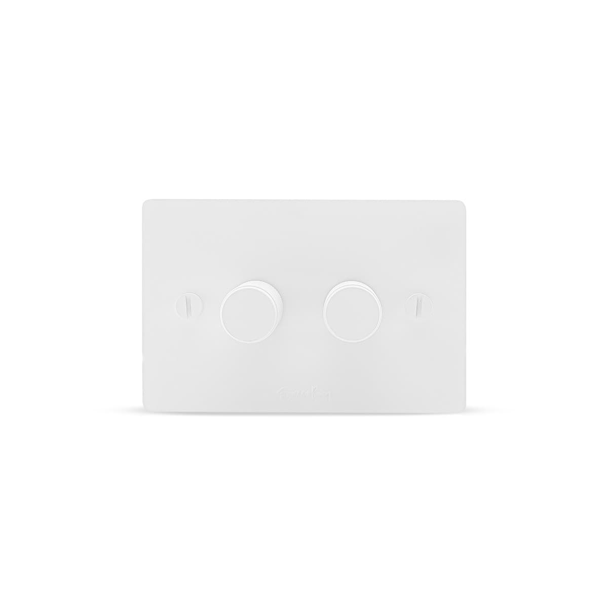Buster + Punch V2 2 Gang Dimmer in White-img-1