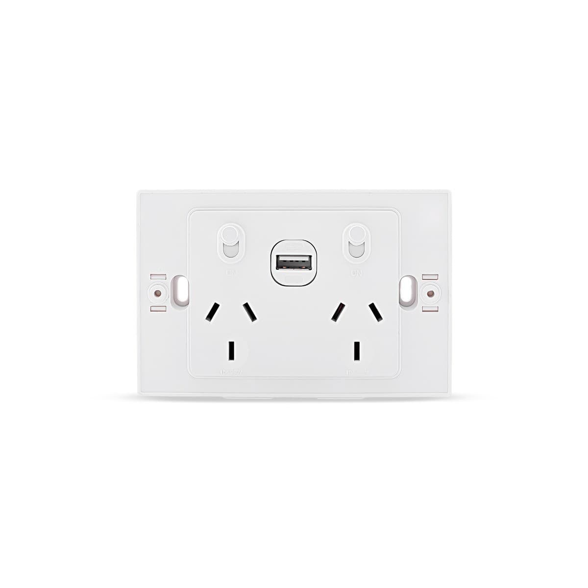 Buster + Punch V2 Double GPO with USB A+C Ports in White-img-2