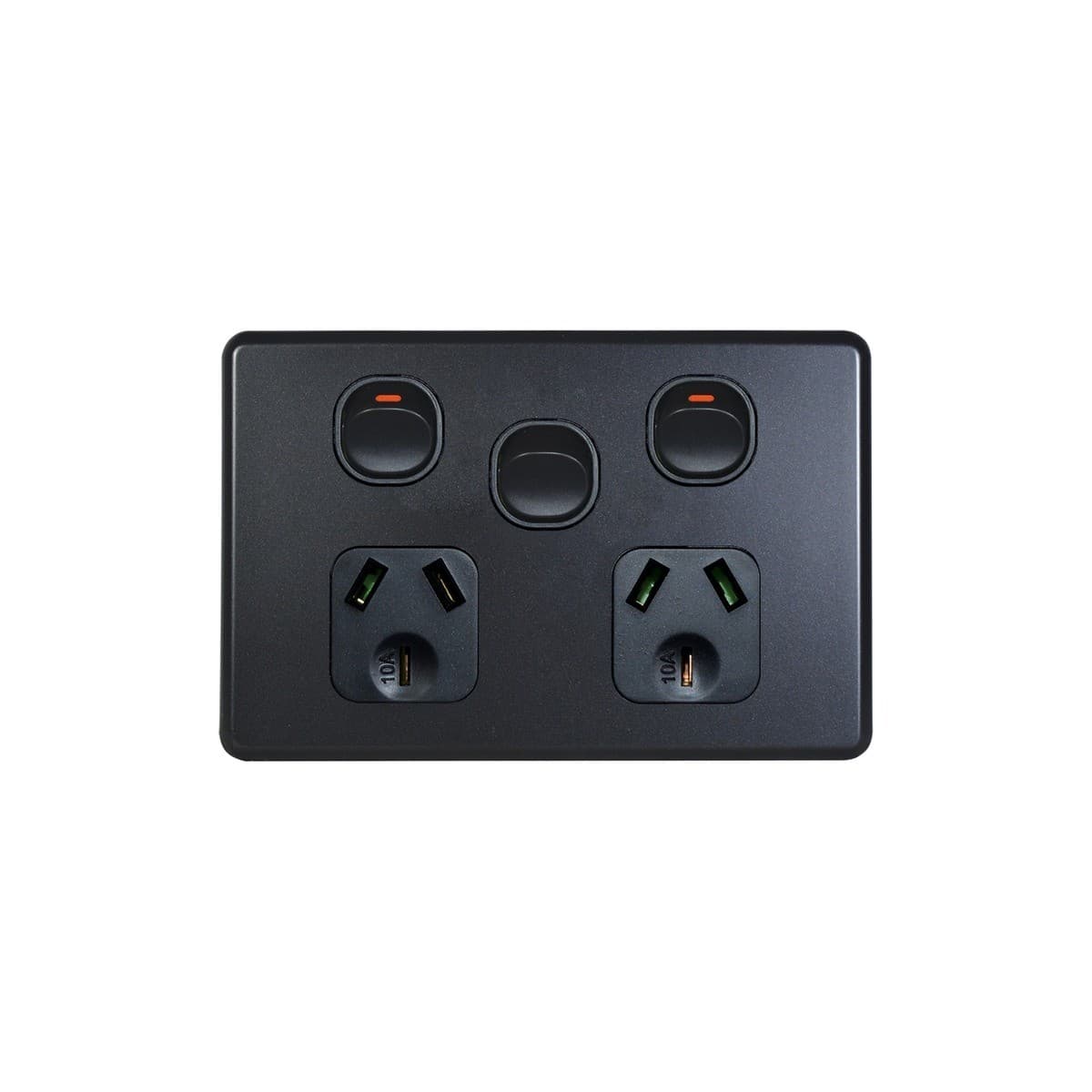 Lucci Power Quantum Twin GPO With Extra Switch Only in Matte Black