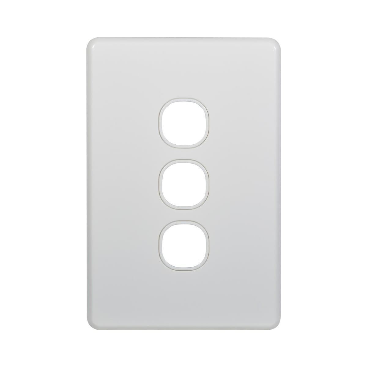 Lucci Power Quantum 3 Gang Plate Only in Matte White-img-1