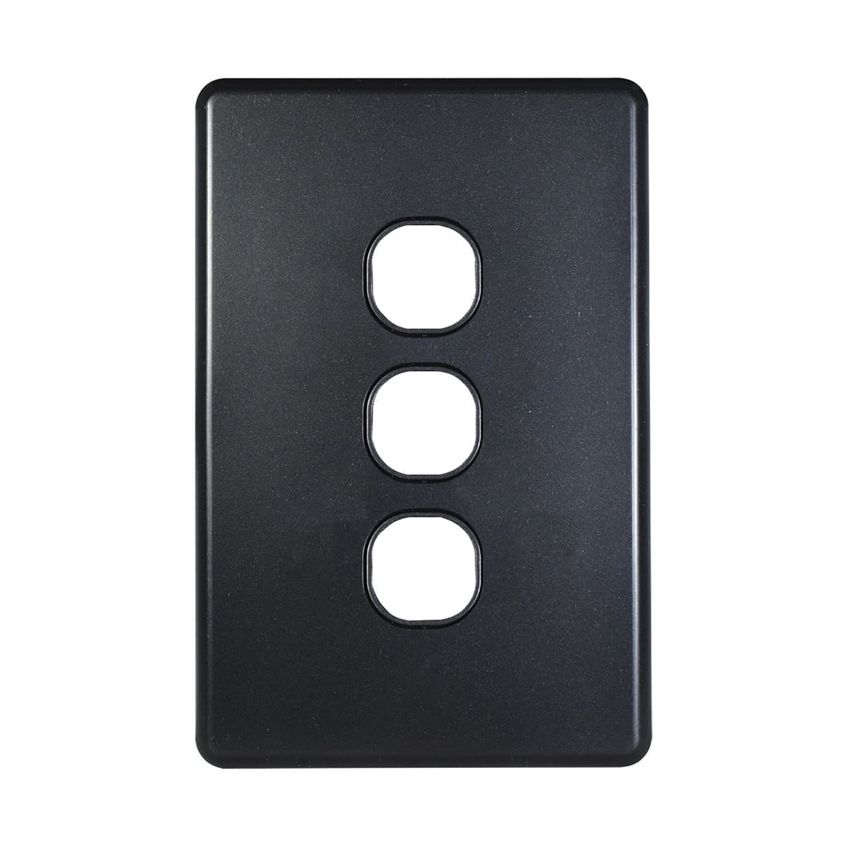 Lucci Power Quantum 3 Gang Plate Only in Matte Black