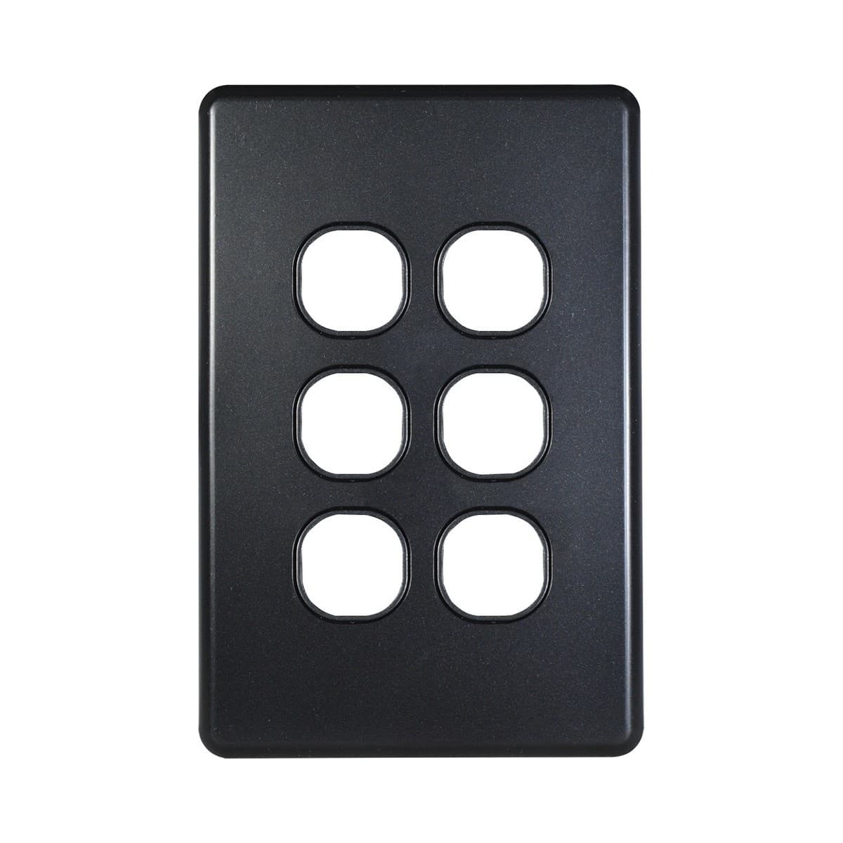 Lucci Power Quantum 6 Gang Plate Only in Matte Black