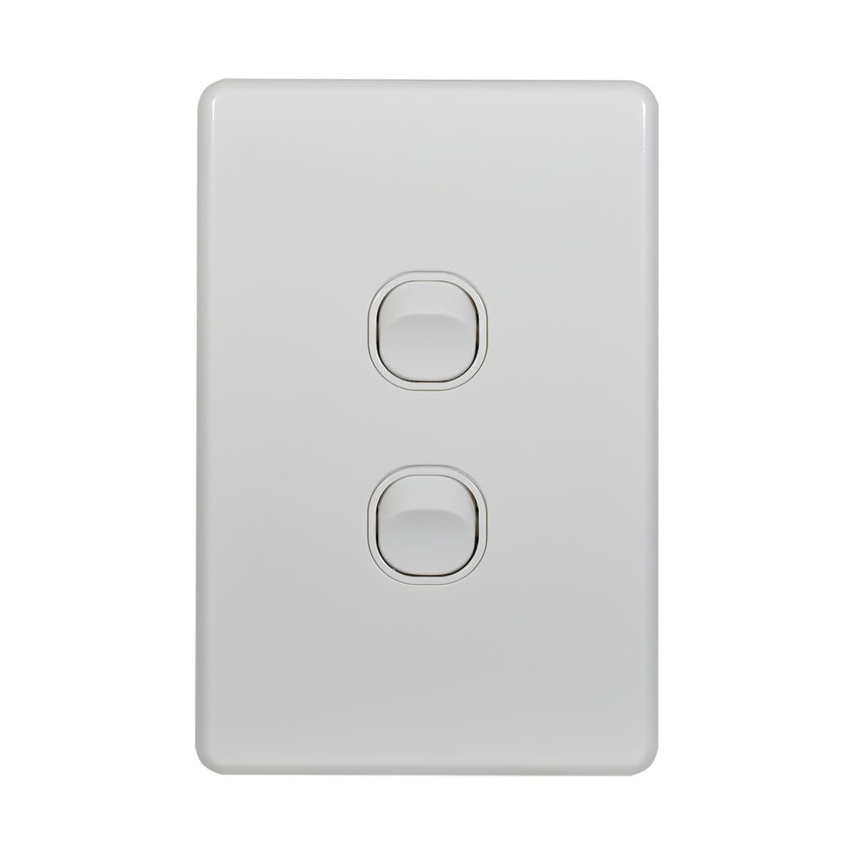 Lucci Power Quantum 2 Gang Switch Only in Matte White-img-1