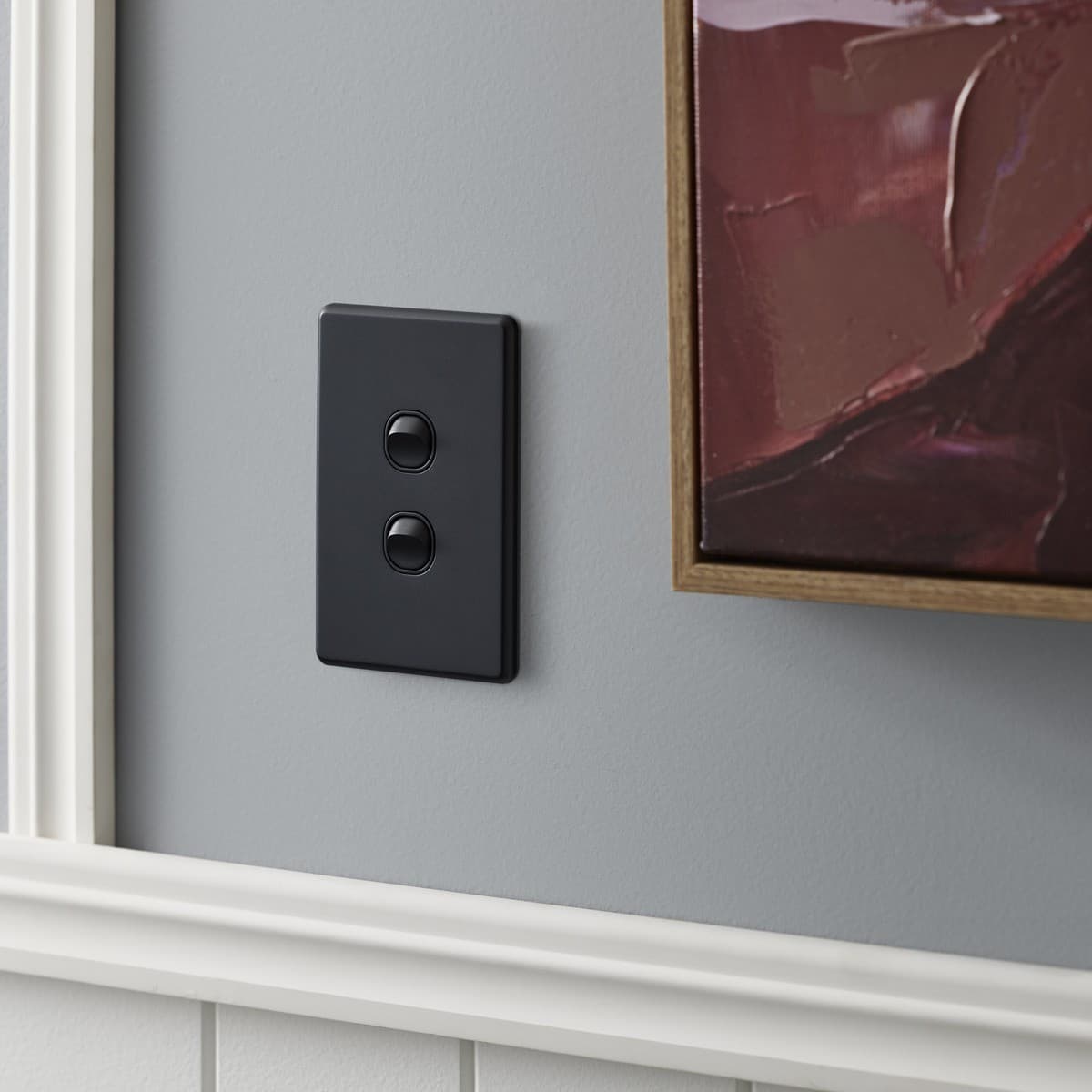 Lucci Power Quantum 2 Gang Switch Only in Matte Black-img-2