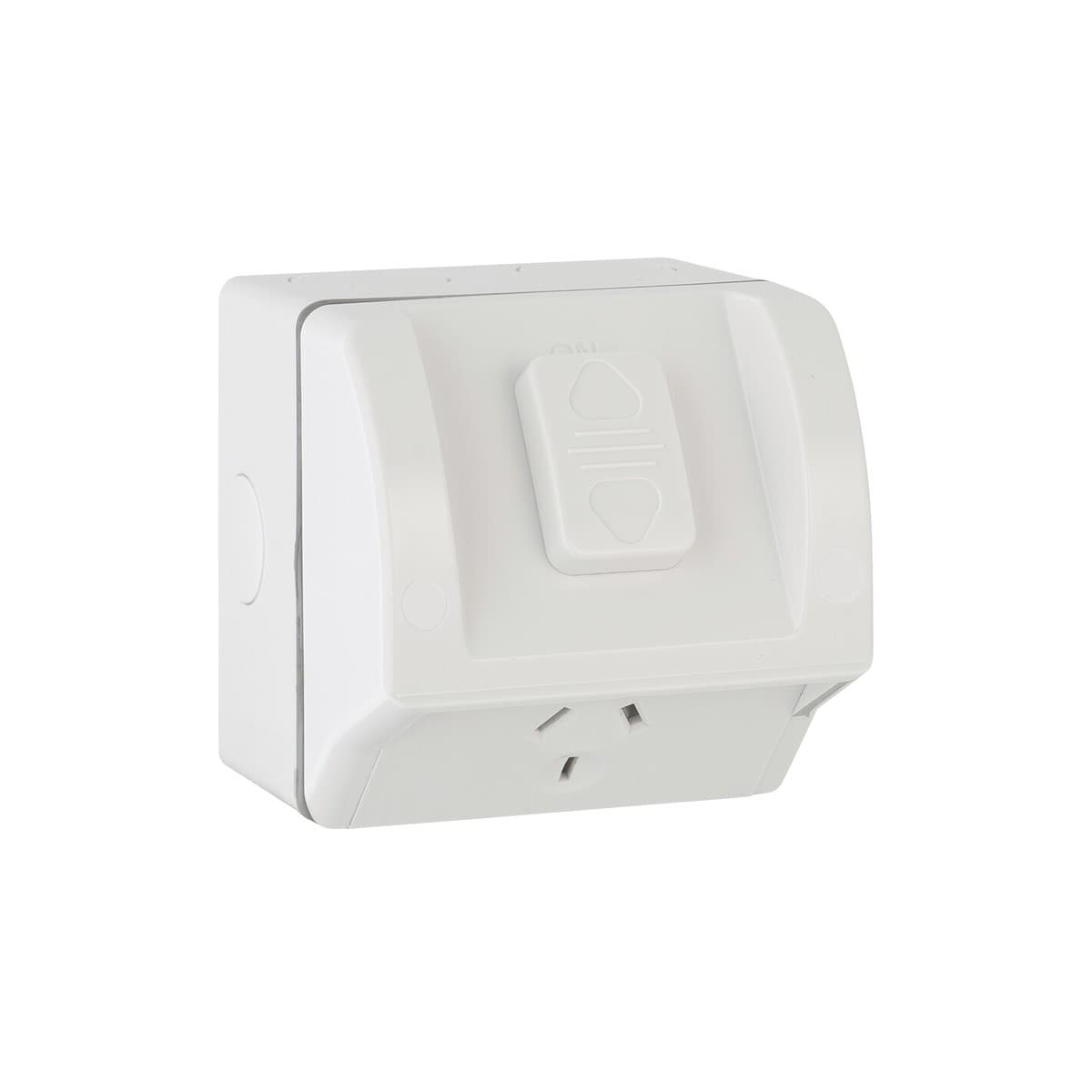 Lucci Power Single IP53 10A Exterior GPO in White-img-1