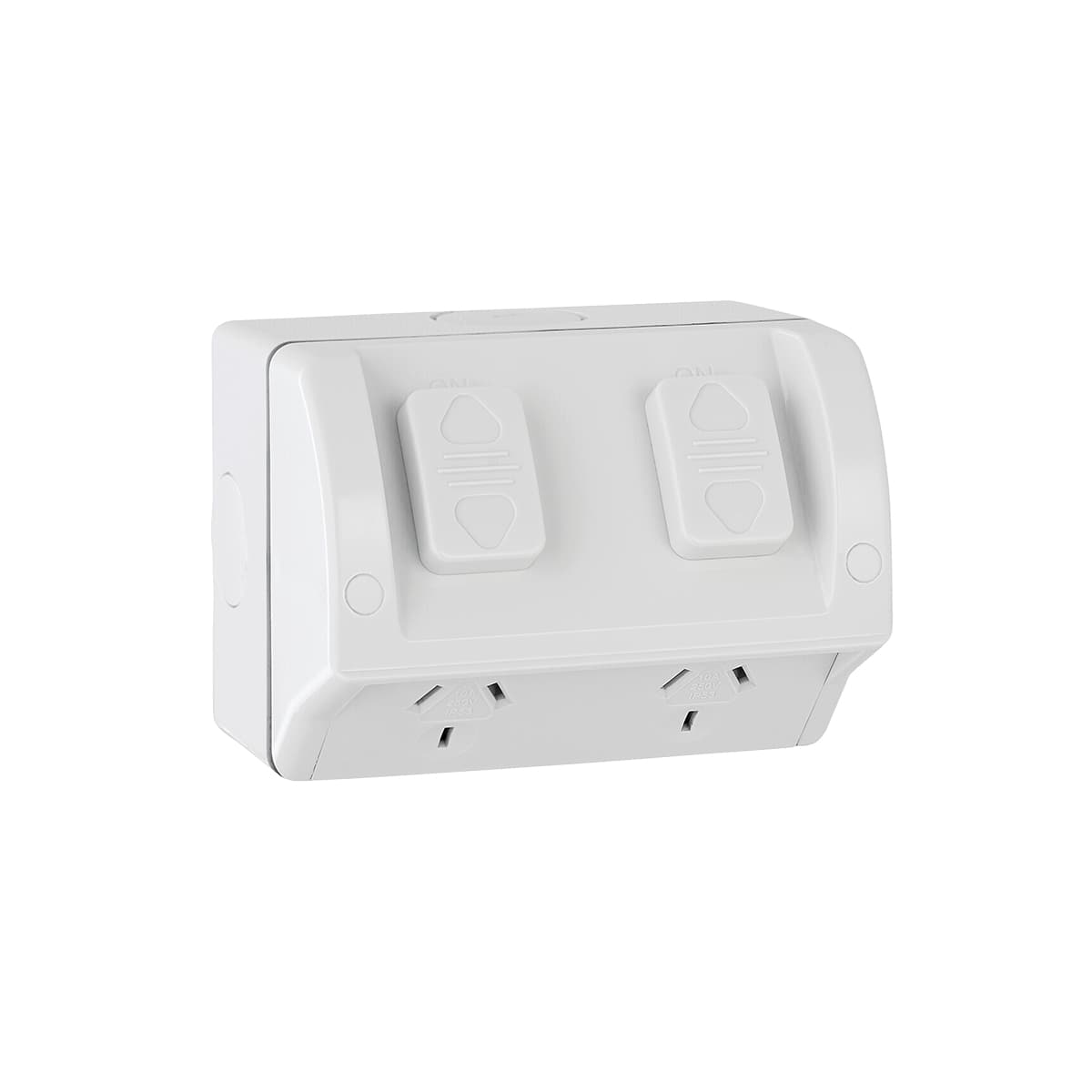 Lucci Power Twin IP53 10A Exterior GPO in White-img-1