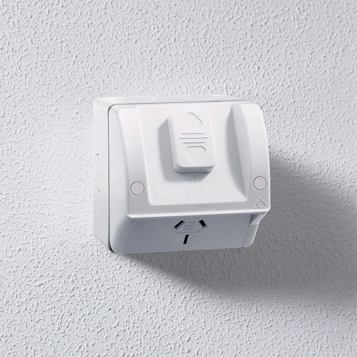 Lucci Power Single IP53 15A Exterior GPO  in white-img-2