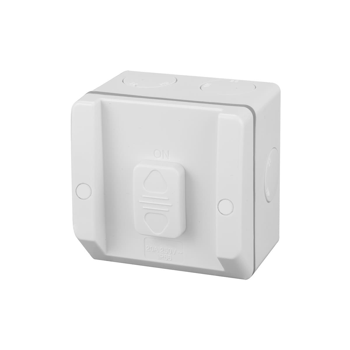 Lucci Power 1 Gang IP56 Switch Only in White-img-1