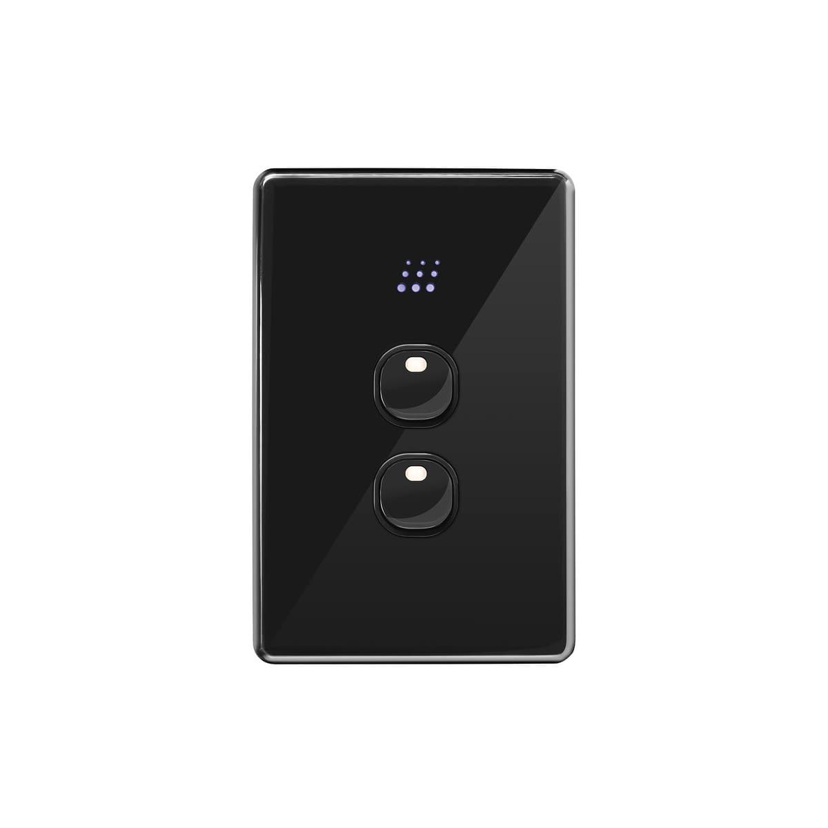 Powermesh 2 Gang Switch in Black-img-1