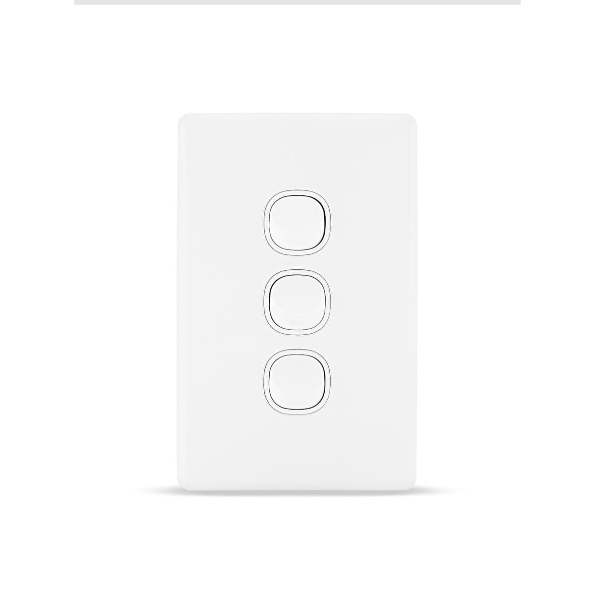 Lucci Power Gravity 3 Gang Switch in Matte White-img-1