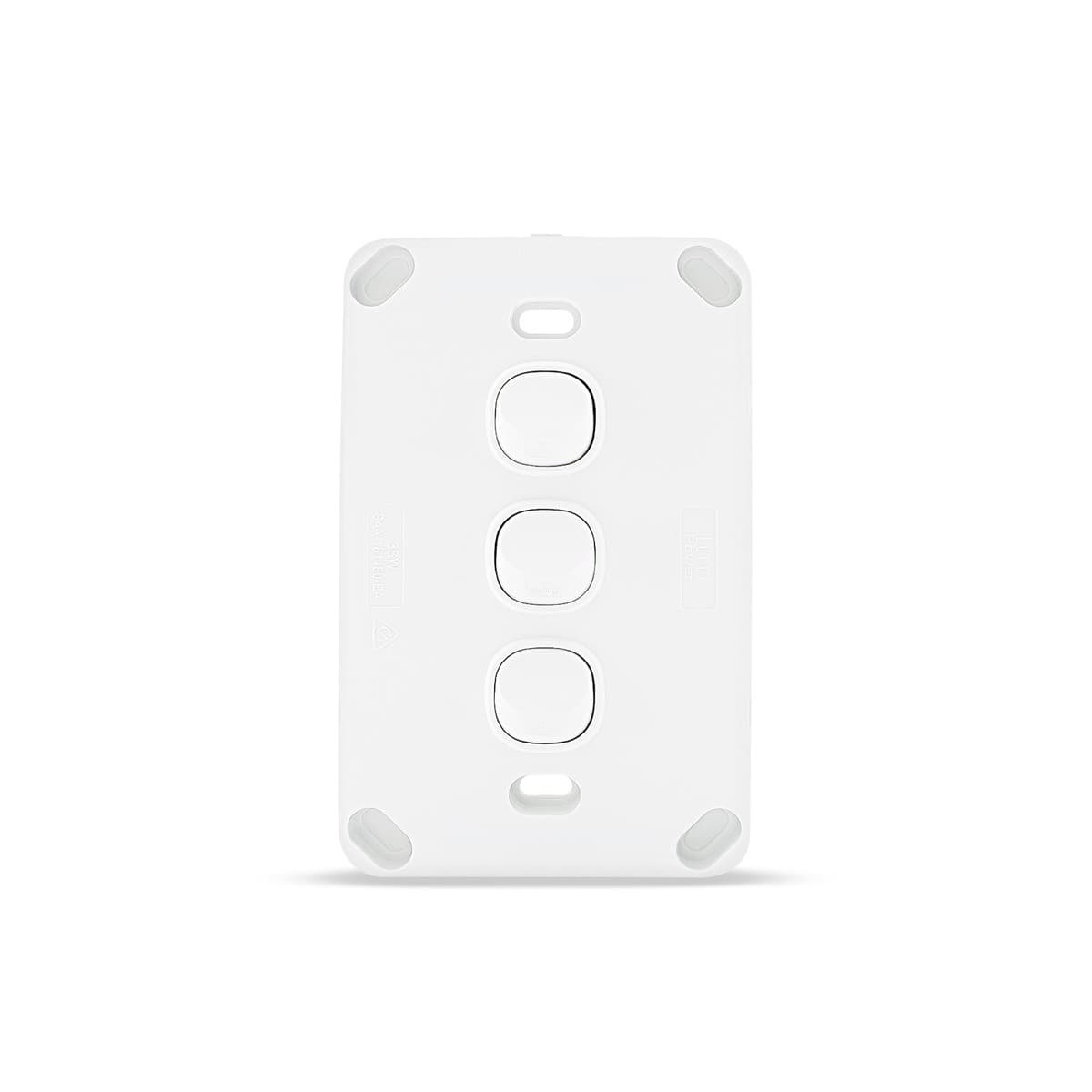 Lucci Power Gravity 3 Gang Switch in Matte White-img-4