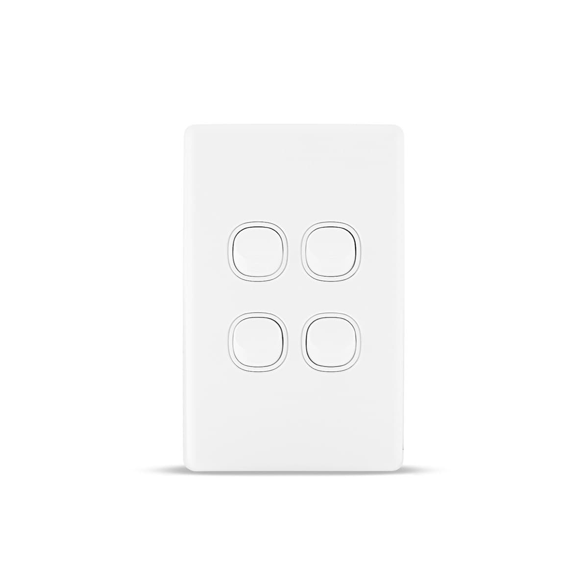 Lucci Power Gravity 4 Gang Switch in Matte White-img-1