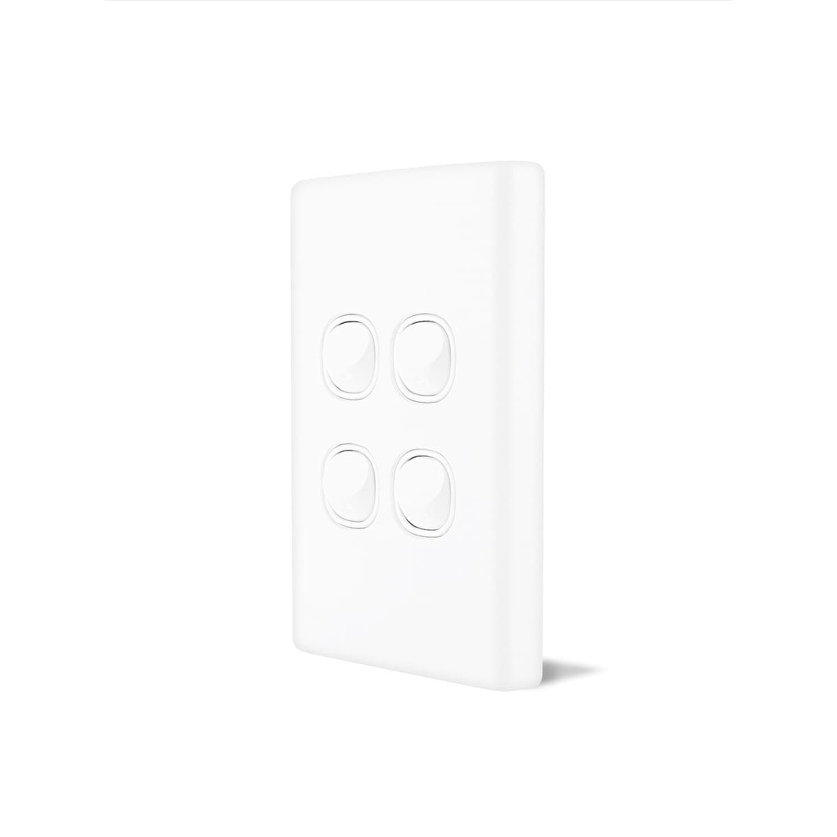 Lucci Power Gravity 4 Gang Switch in Matte White-img-2