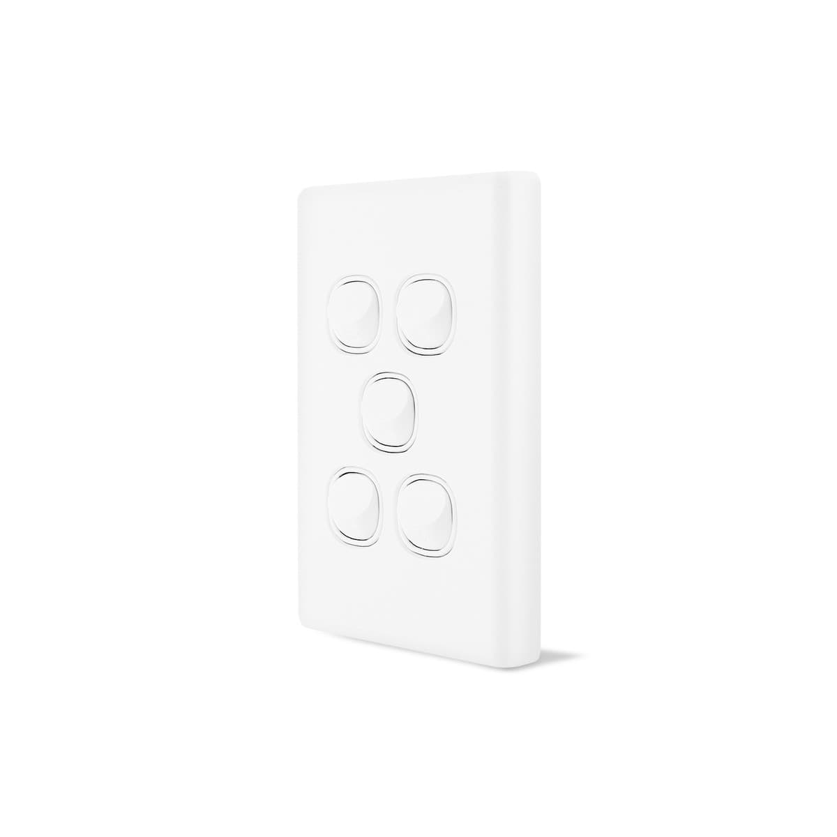 Lucci Power Gravity 5 Gang Switch in Matte White-img-3
