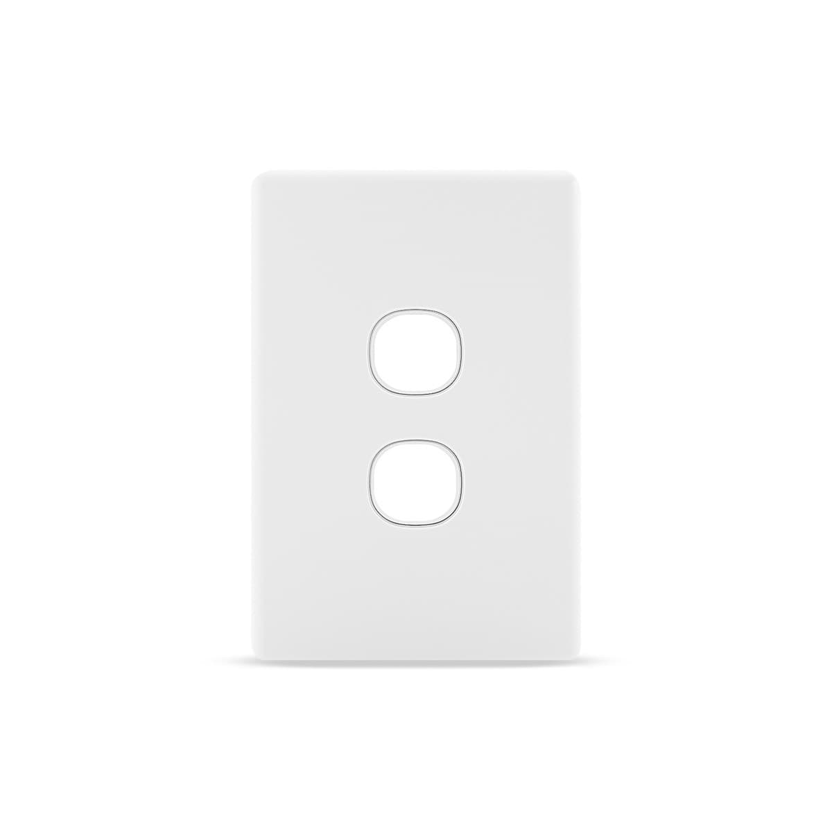 Lucci Power Gravity 2 Gang Plate Only in Matte White-img-1