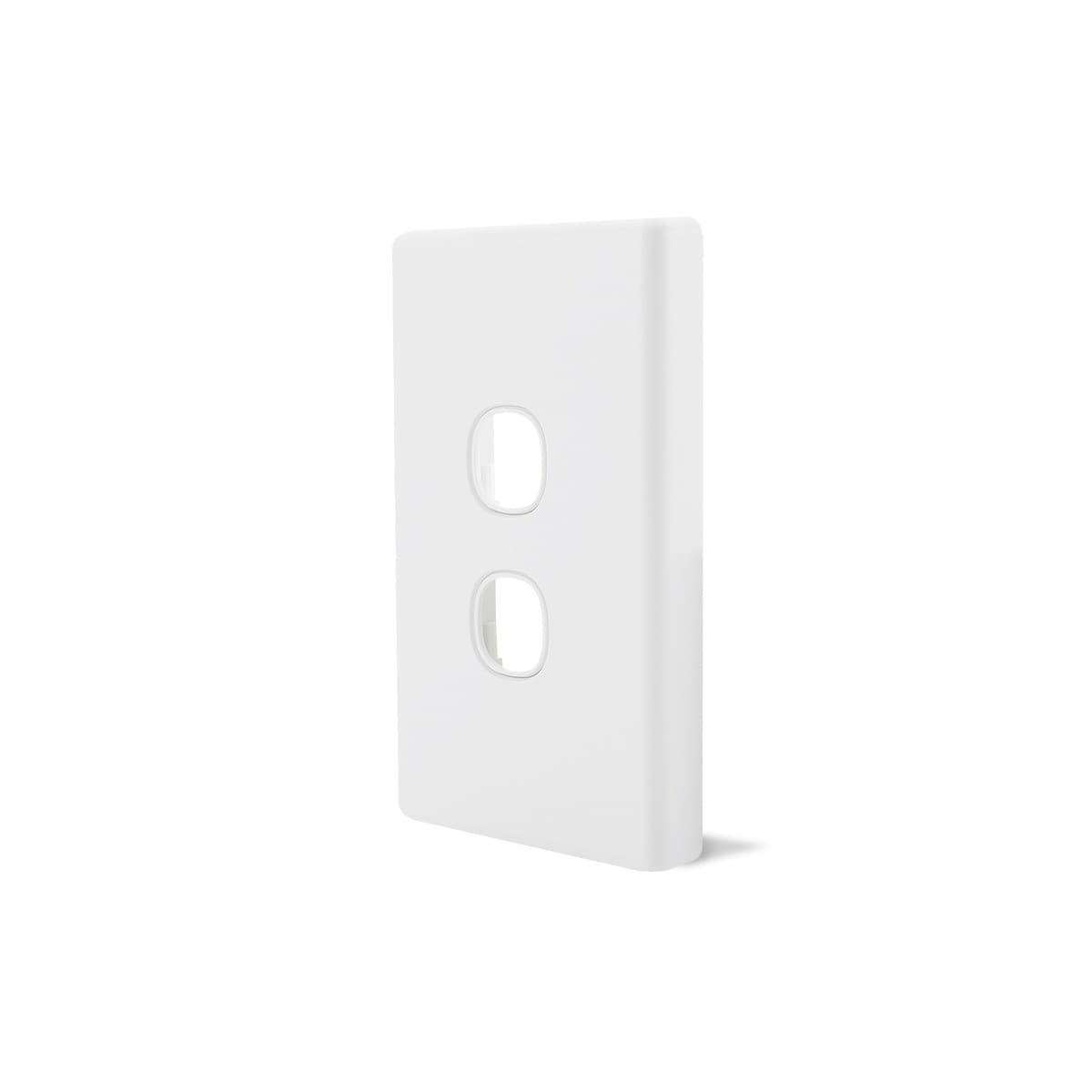 Lucci Power Gravity 2 Gang Plate Only in Matte White-img-2