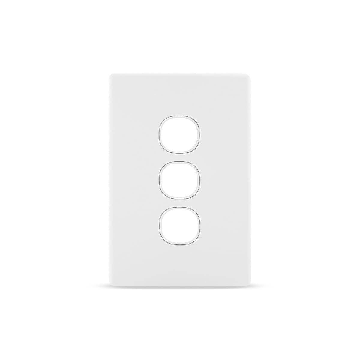 Lucci Power Gravity 3 Gang Plate Only in Matte White-img-1
