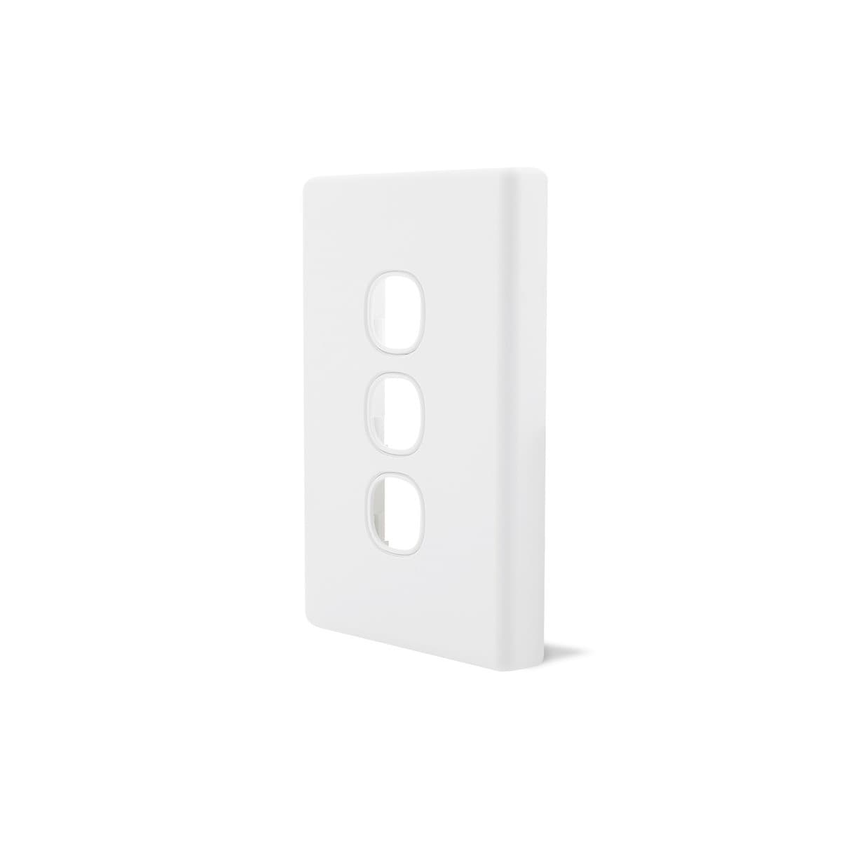 Lucci Power Gravity 3 Gang Plate Only in Matte White-img-2