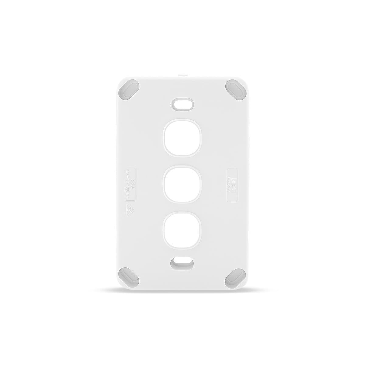 Lucci Power Gravity 3 Gang Plate Only in Matte White-img-4