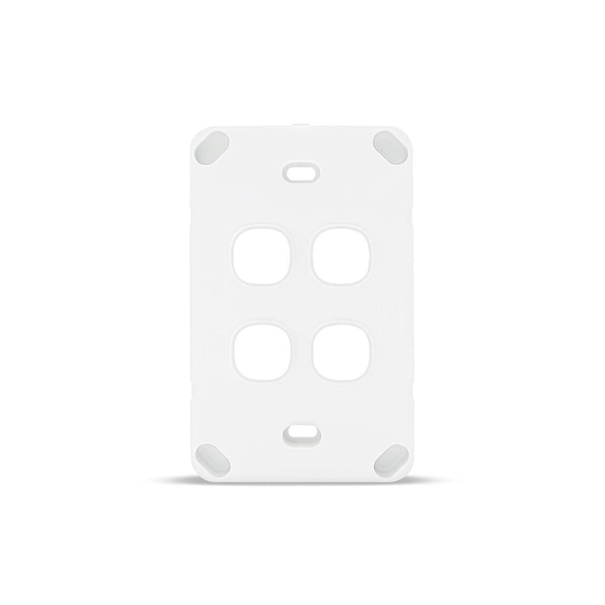 Lucci Power Gravity 4 Gang Plate Only in Matte White-img-3
