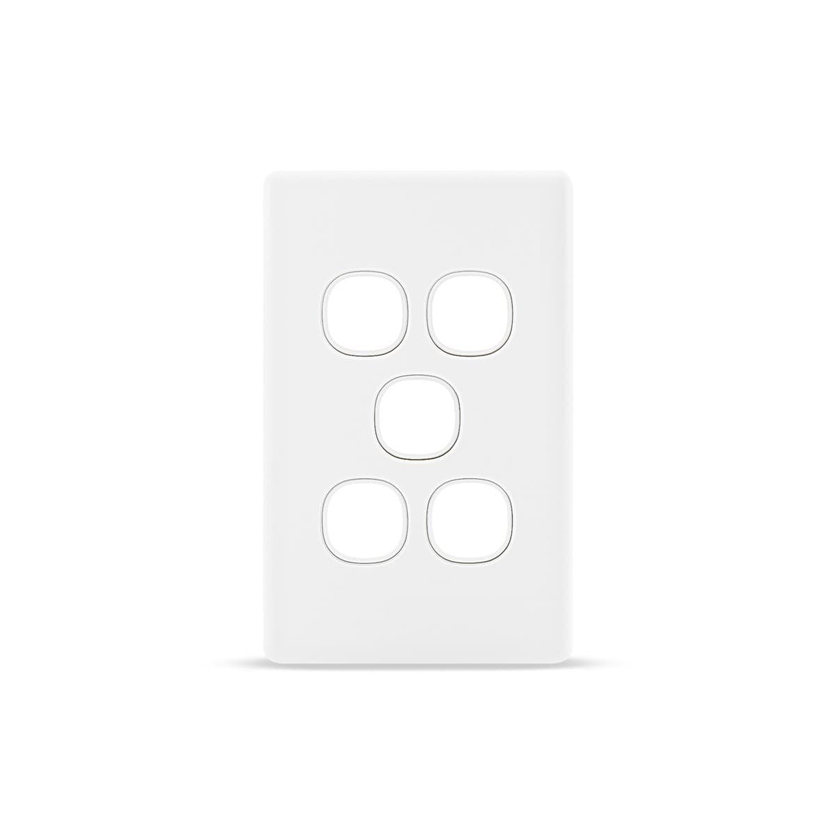 Lucci Power Gravity 5 Gang Plate Only in Matte White-img-1