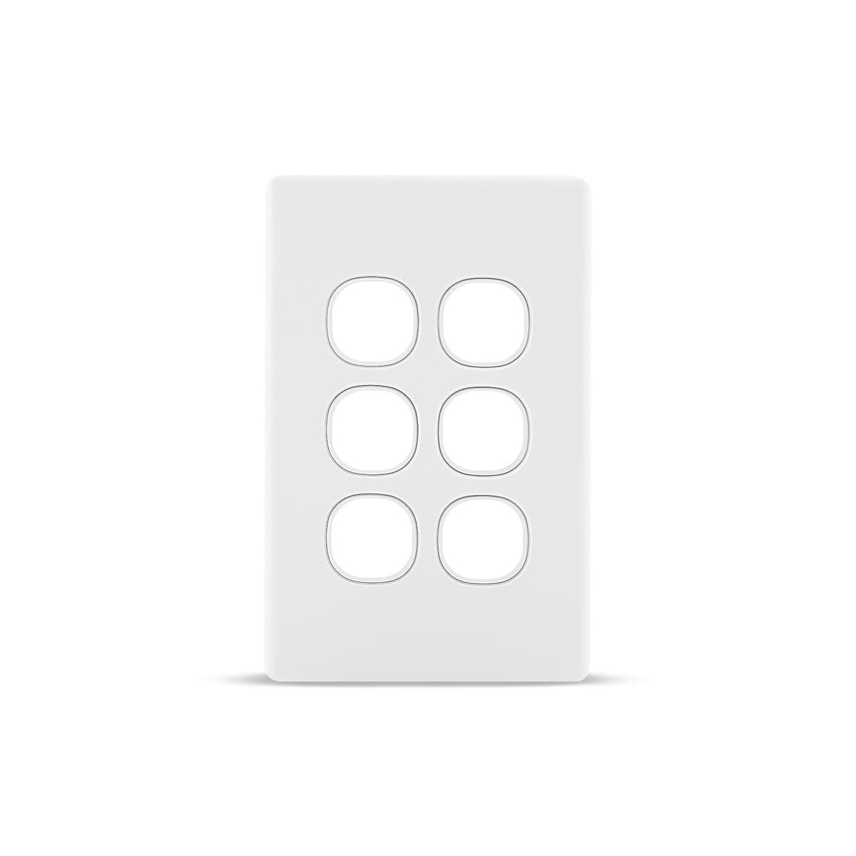 Lucci Power Gravity 6 Gang Plate Only in Matte White-img-1