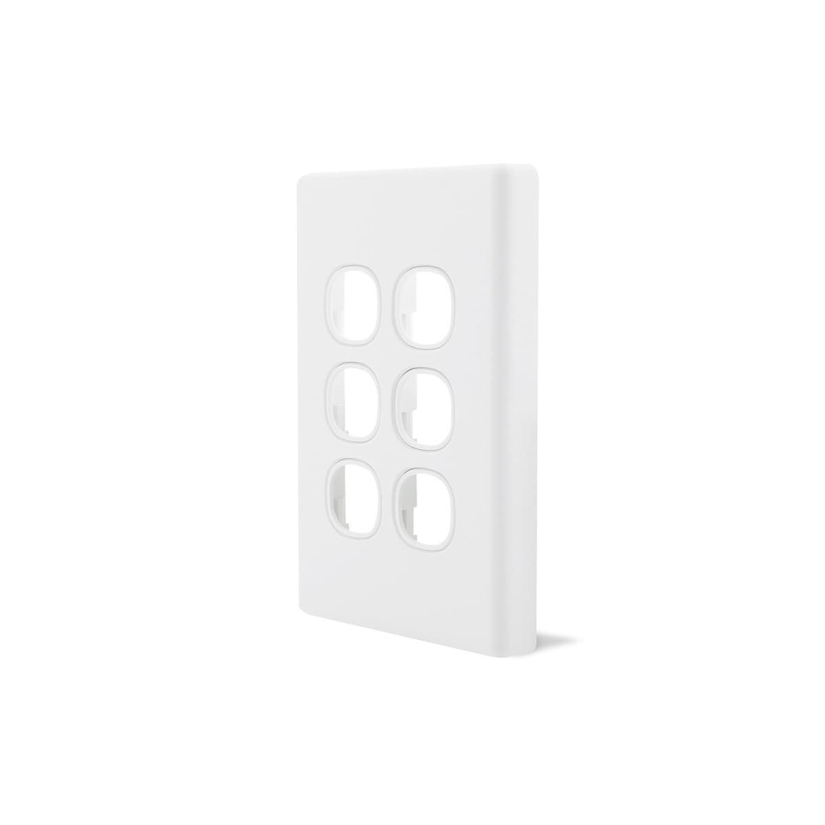 Lucci Power Gravity 6 Gang Plate Only in Matte White-img-2