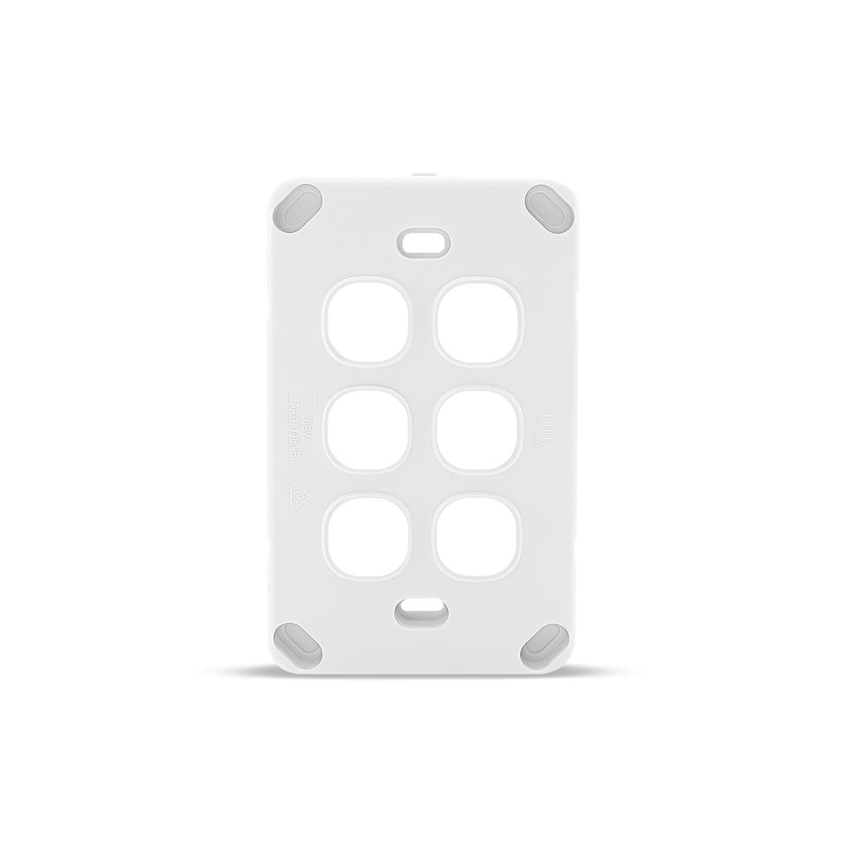 Lucci Power Gravity 6 Gang Plate Only in Matte White-img-4