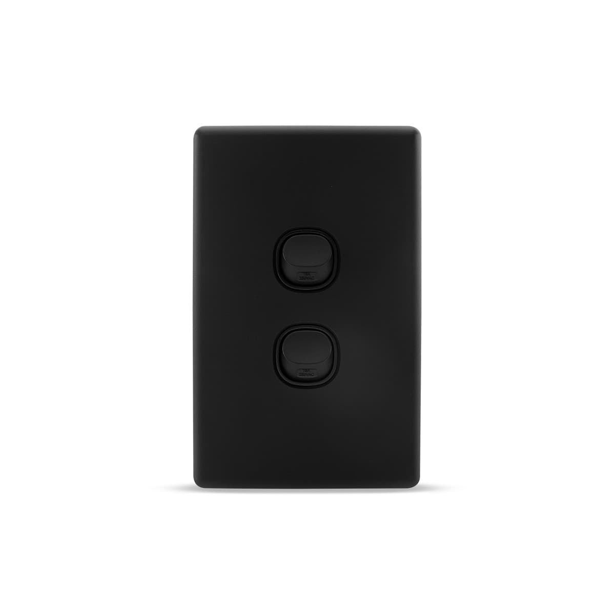 Lucci Power Gravity 2 Gang Switch in Matte Black-img-1