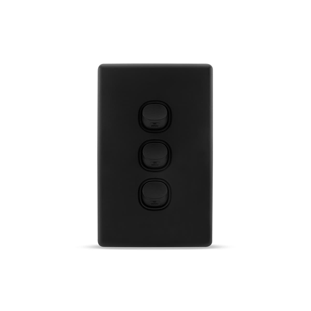 Lucci Power Gravity 3 Gang Switch in Matte Black-img-1