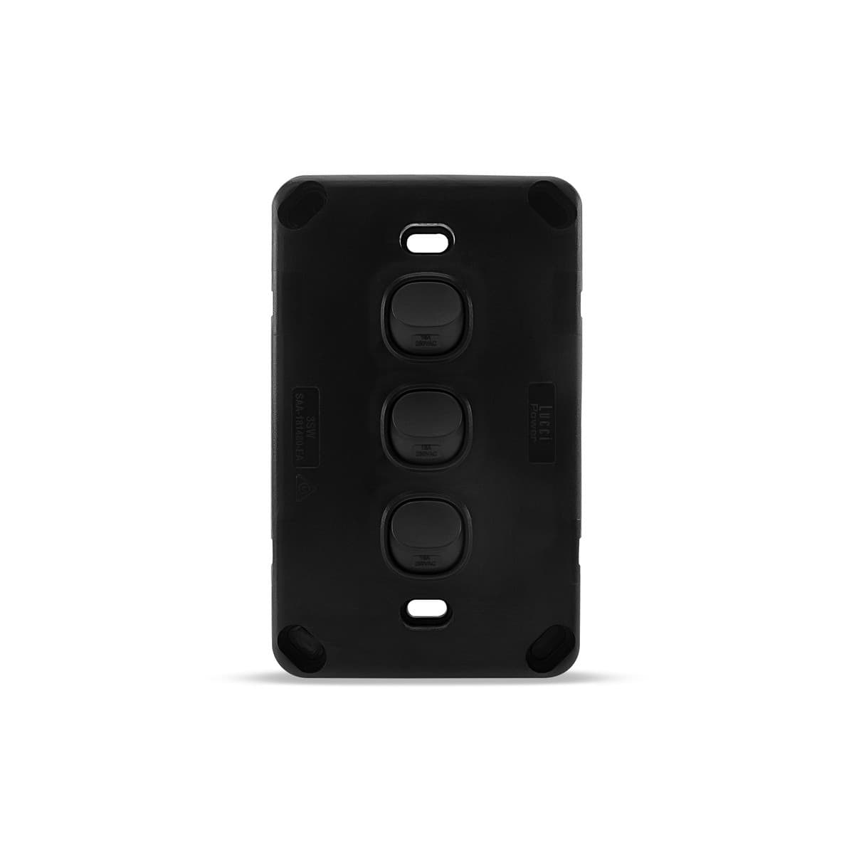 Lucci Power Gravity 3 Gang Switch in Matte Black-img-4