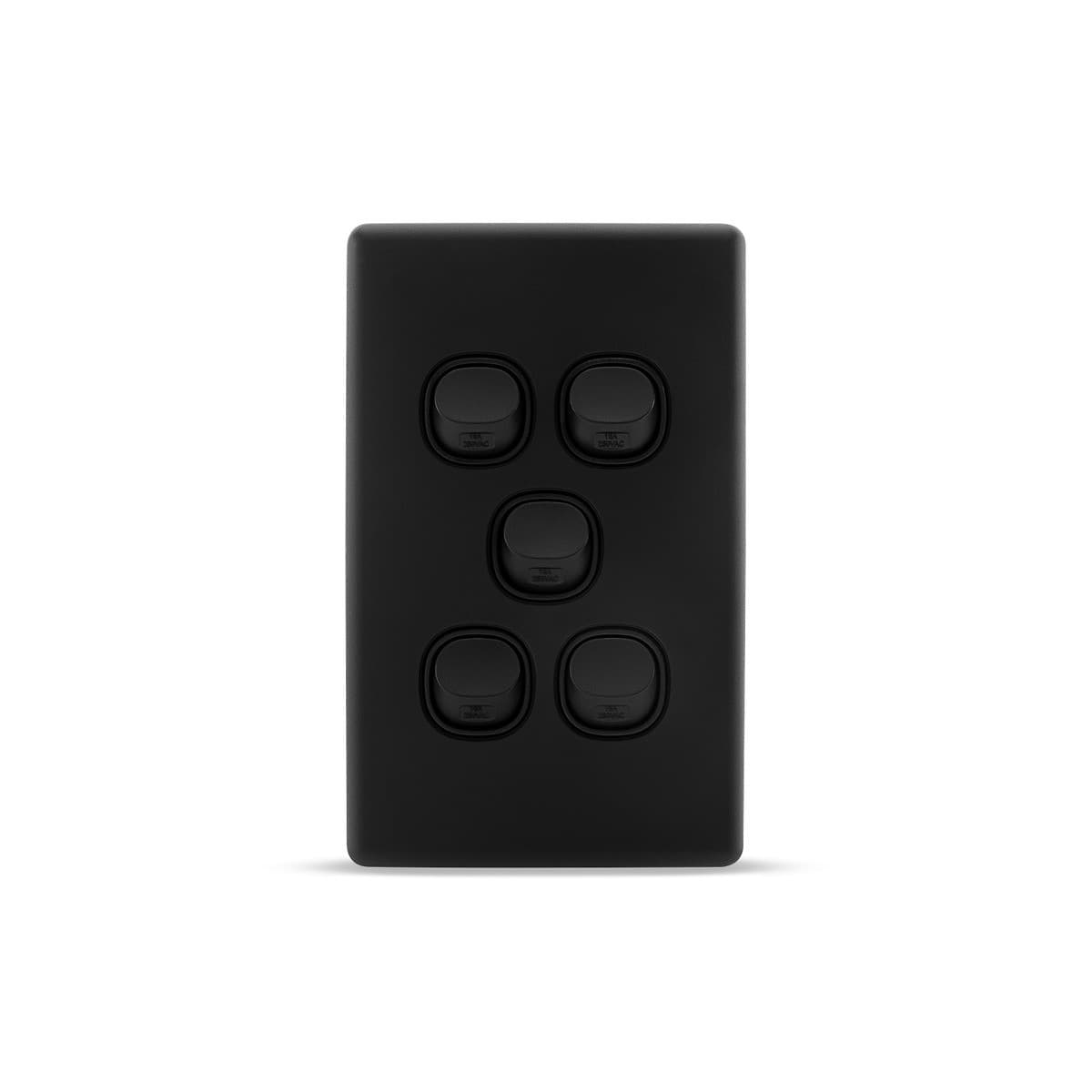 Lucci Power Gravity 5 Gang Switch in Matte Black-img-1