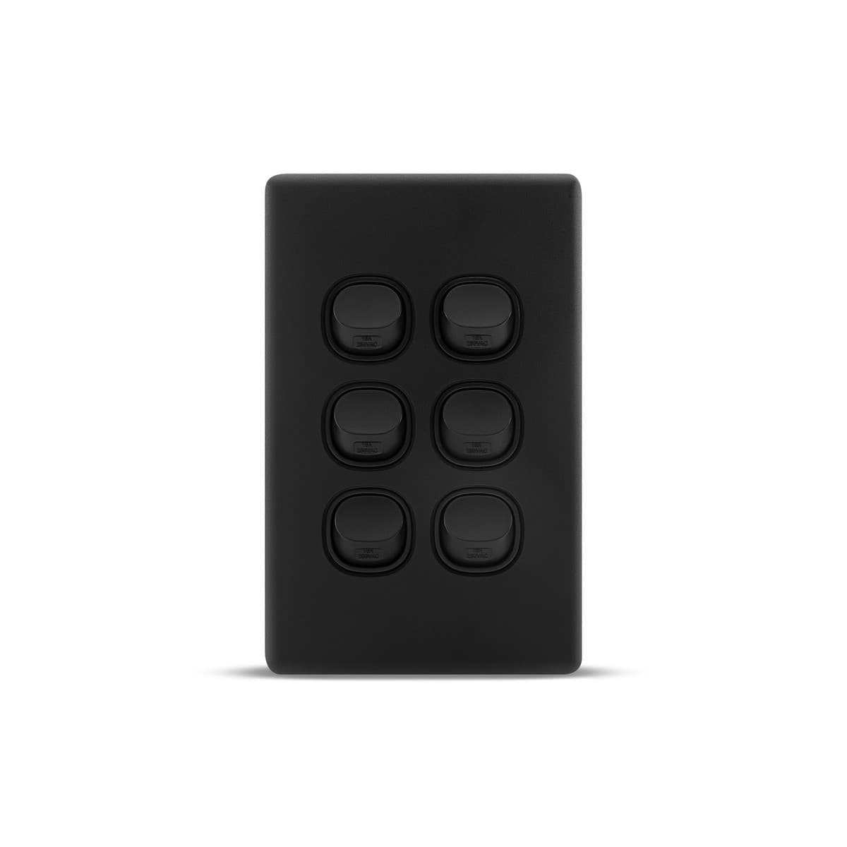 Lucci Power Gravity 6 Gang Switch in Matte Black-img-1