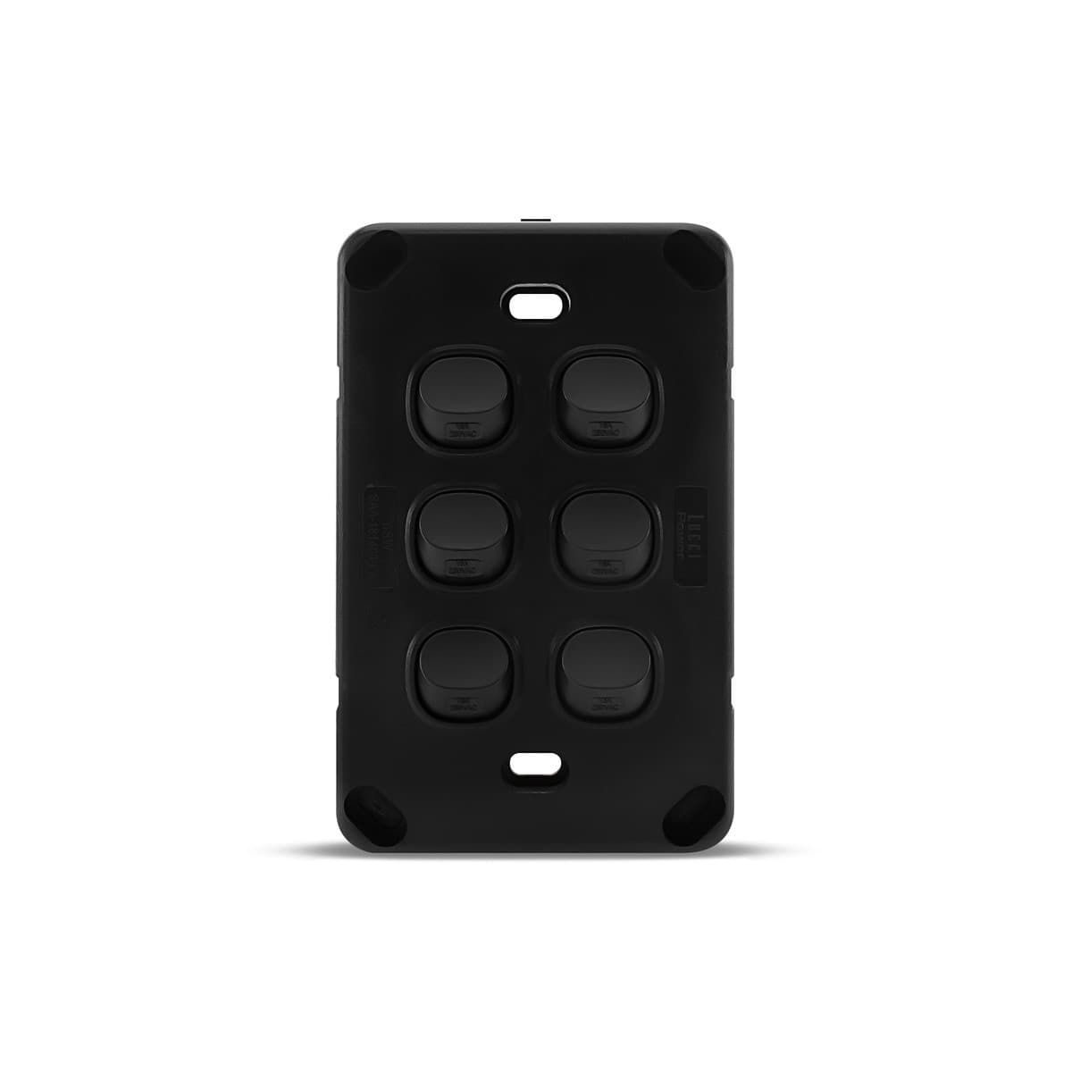 Lucci Power Gravity 6 Gang Switch in Matte Black-img-3